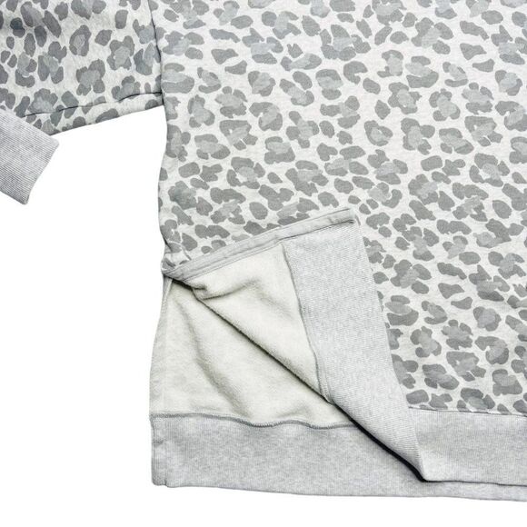 AERIE Gray Leopard Oversized Sweatshirt  - Picture 4 of 7